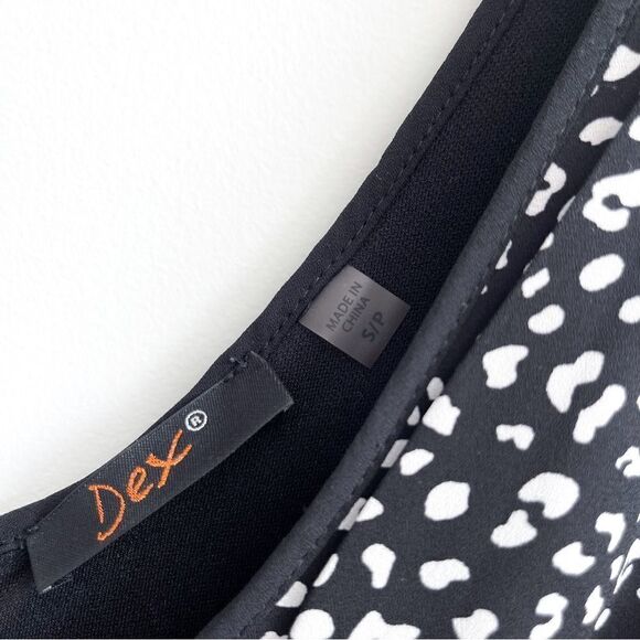 Dex Pink Black Fit & Flare Mini Dress Animal Print Back Zip Lined Women's S - Picture 5 of 7